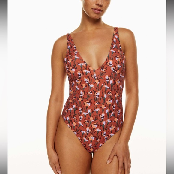 NWT Babaton Aritzia V-Neck One Piece Swimsuit - Picture 1 of 13